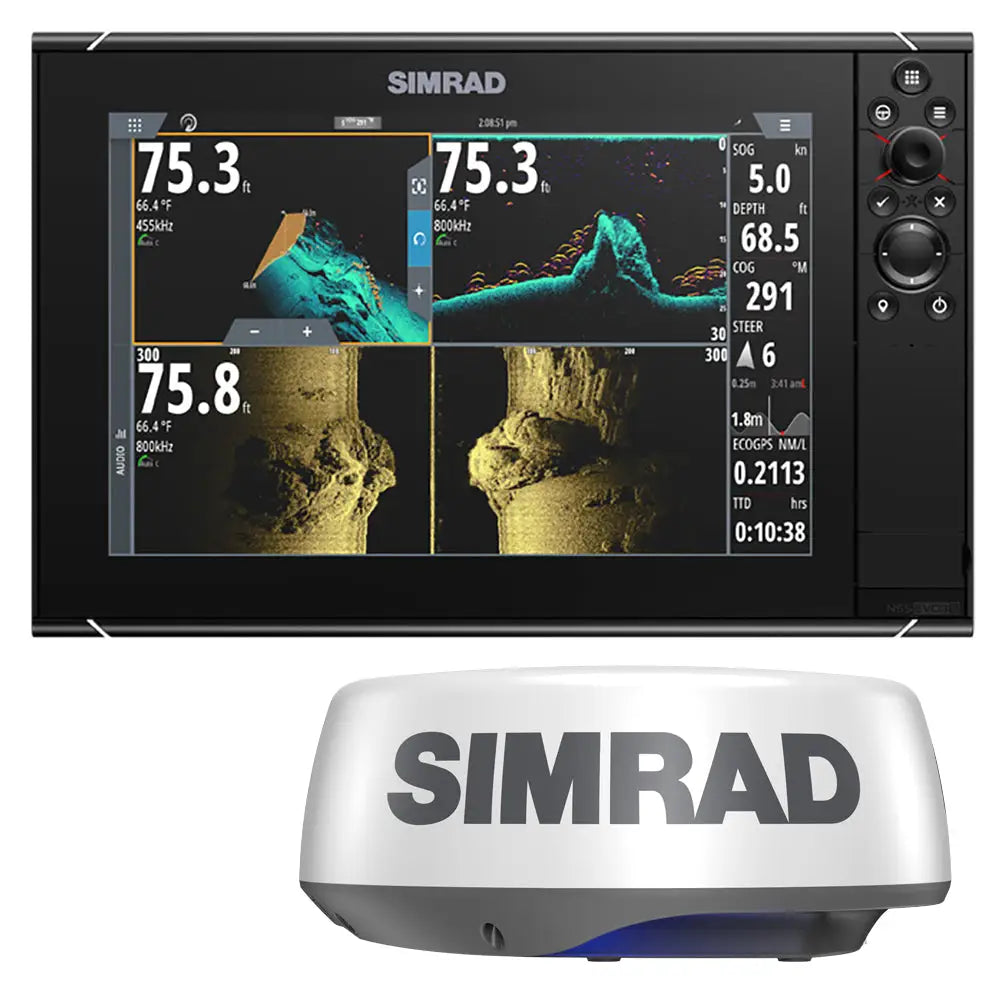 Simrad NSS12 evo3S Combo Multi-Function Chartplotter/Fishfinder Radar Bundle HALO20 + - No HDMI Video Outport