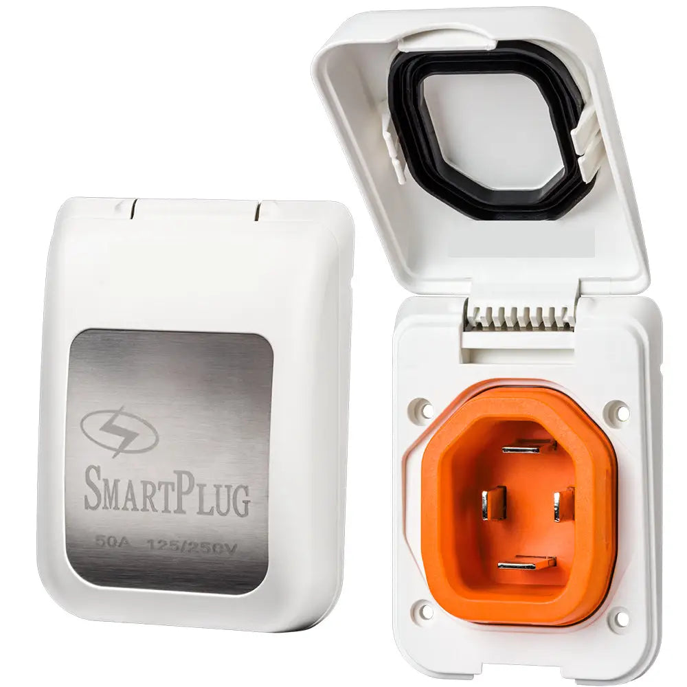 SmartPlug 50 AMP Male Non-Metallic Inlet Cover - White [BM50PW] - Shore Power