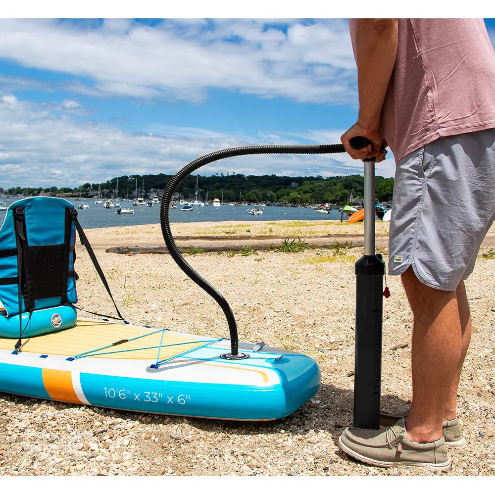 Solstice Watersports 10’6’’ Rambler Inflatable Stand-Up Paddleboard/Kayak 2-In-1 Kit w/Seat Convertible Paddle - Orange