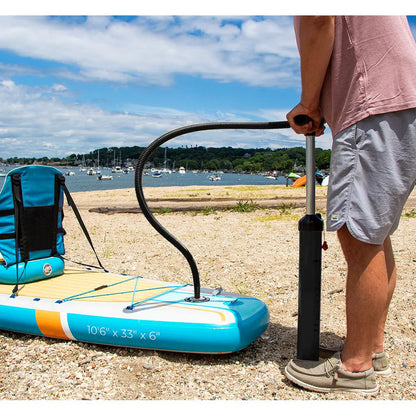 Solstice Watersports 10’6’’ Rambler Inflatable Stand-Up Paddleboard/Kayak 2-In-1 Kit w/Seat Convertible Paddle - Orange