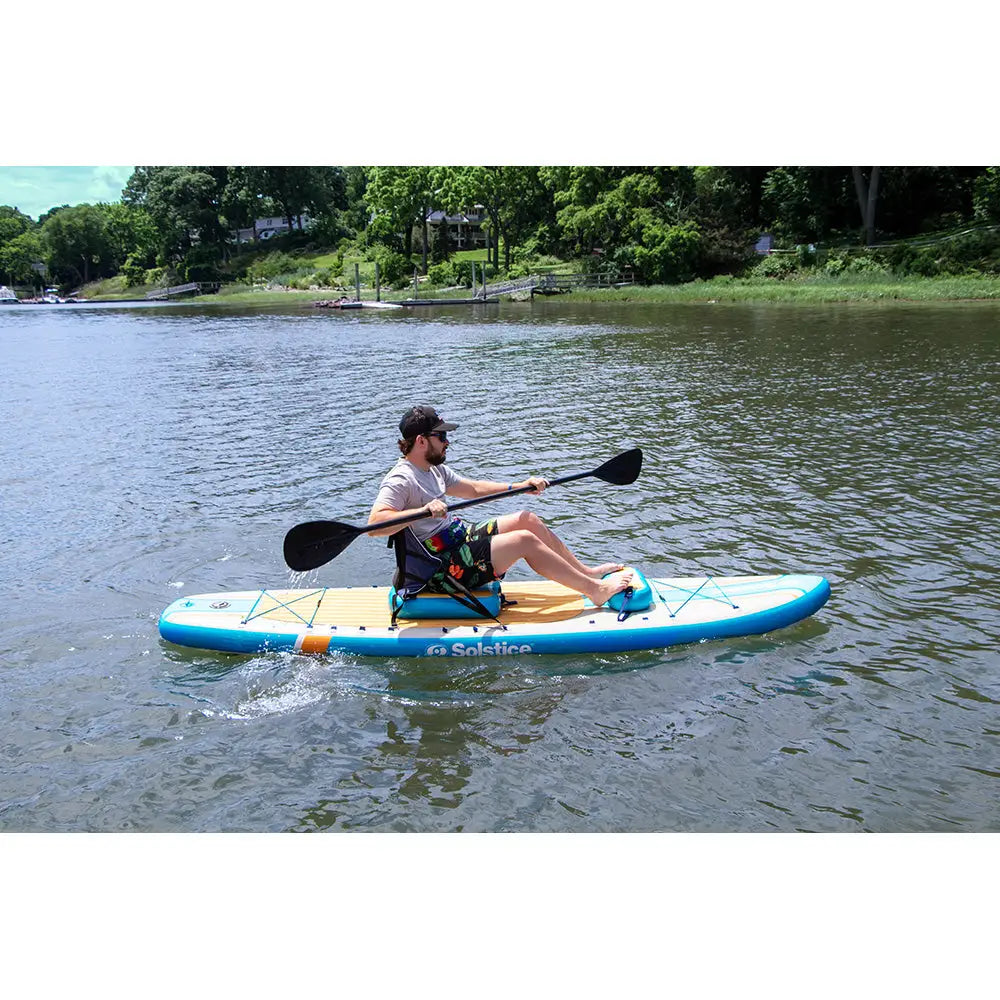 Solstice Watersports 10’6’’ Rambler Inflatable Stand-Up Paddleboard/Kayak 2-In-1 Kit w/Seat Convertible Paddle - Orange