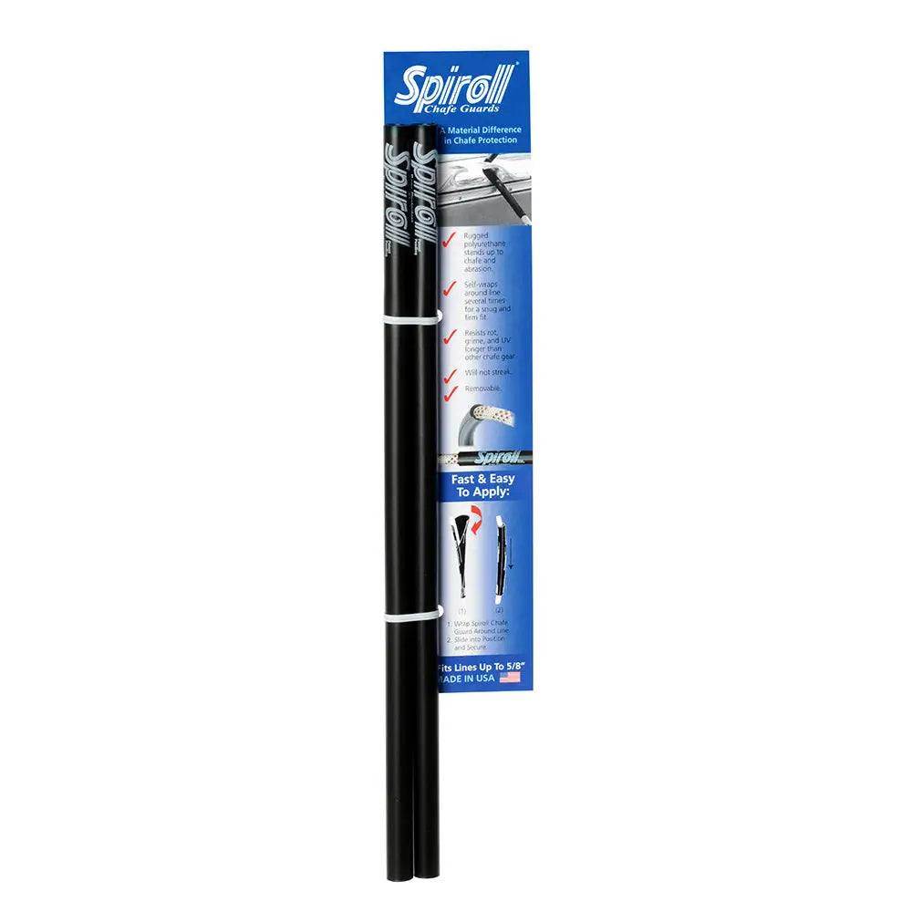 Spiroll Chafe Guard Black f/Lines up to 5/8’’ Diameter - Pair [SPL-16-B-CG] - Docking Accessories