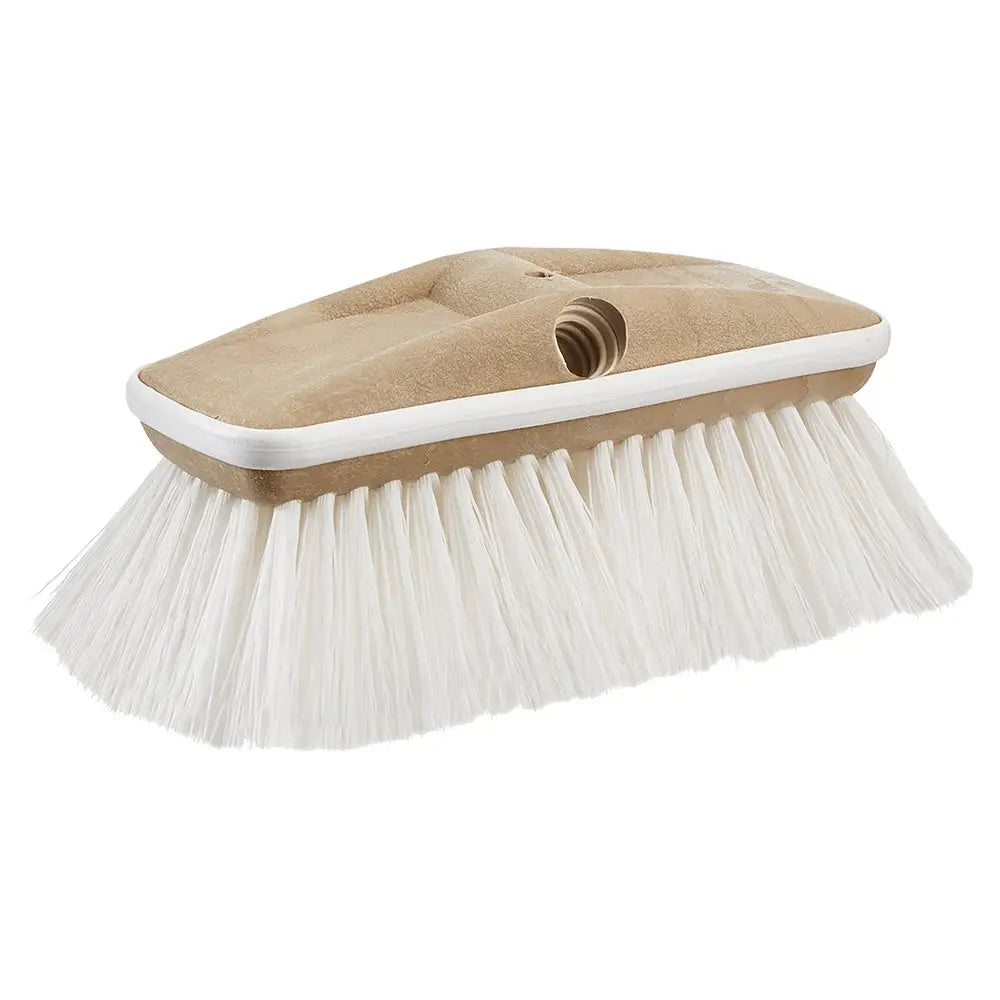 Star brite Deluxe White Stiff Heavy Duty 8’’ Brush Head w/Bumper - Dual Connection [40163] - Cleaning