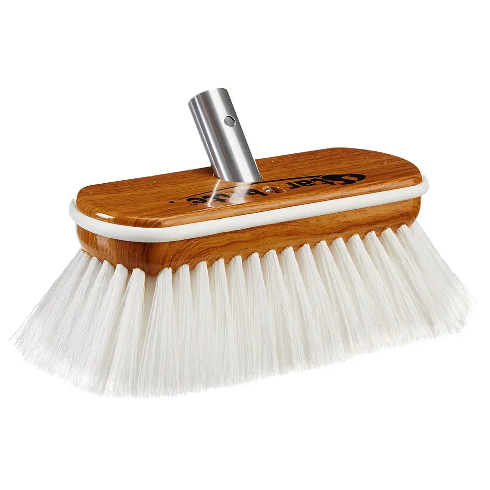 Star brite Extend-A-Brush Premium White Stiff Bristle Wash Synthetic Wood Block Brush - 8’’ [40172] - Cleaning