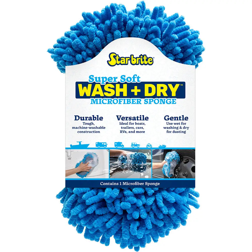 Star brite Microfiber Reggae Sponge - Blue Dual-Sided Scrubbing Dusting [40078] - Cleaning