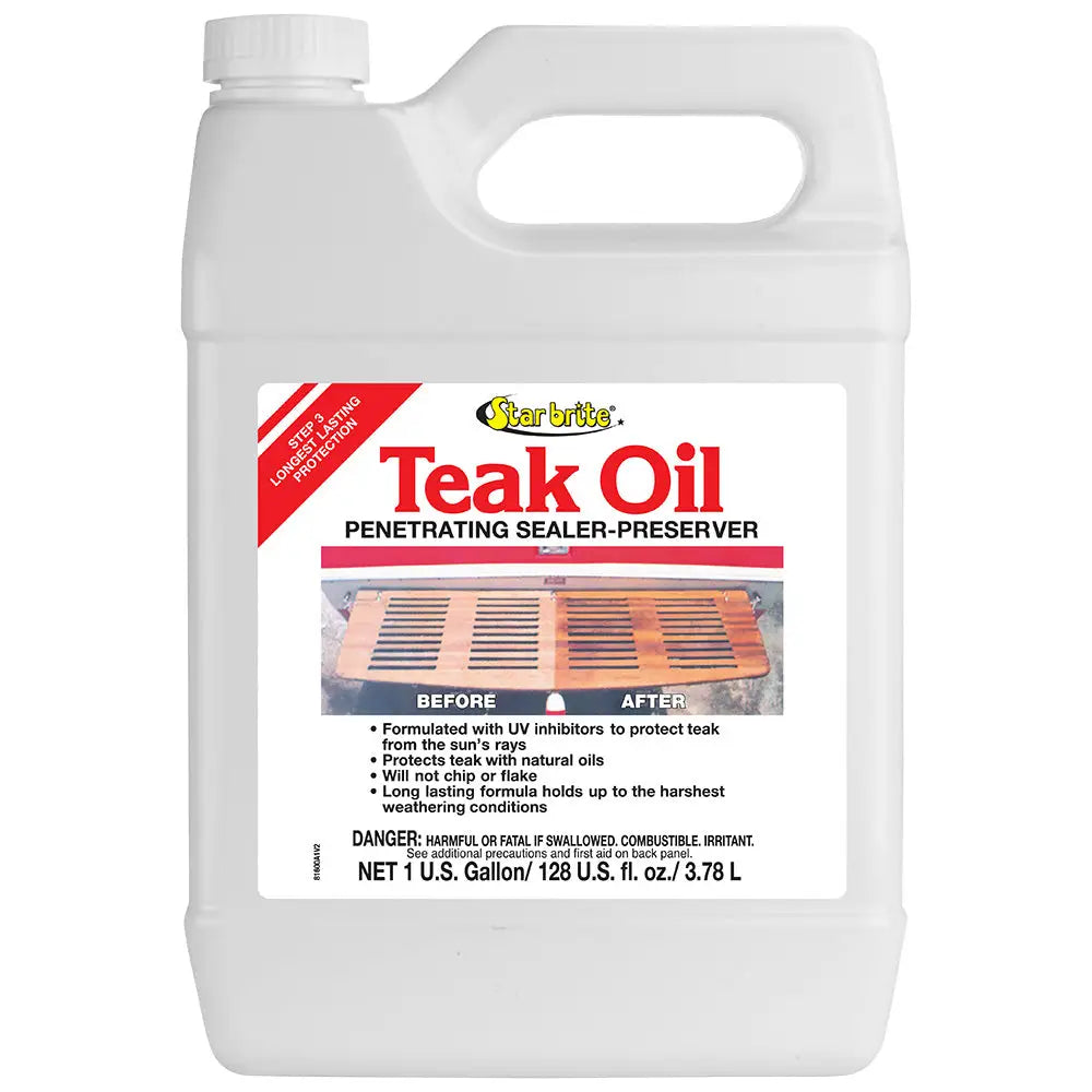 Star brite Teak Oil - Long Lasting Penetrating Sealer Preserver w/UV Inhibitors - 1 Gallon [81600] - Cleaning