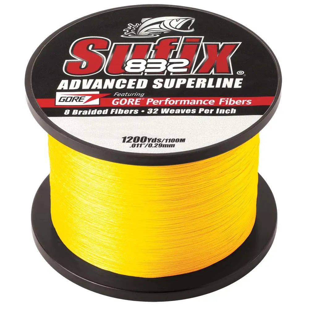 Sufix 832 Advanced Superline Braid - 10lb - Hi-Vis Yellow - 1200 yds [660-310Y] - Lines & Leaders