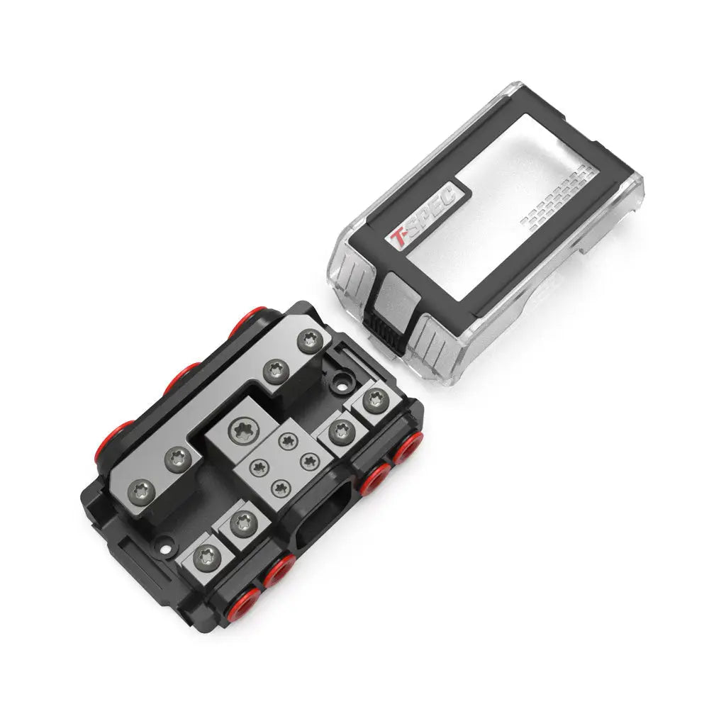 T-Spec VPNB4 MANL 4 Position All-In-One Distribution Block w/Cover [VPNB4] - Busbars Connectors & Insulators