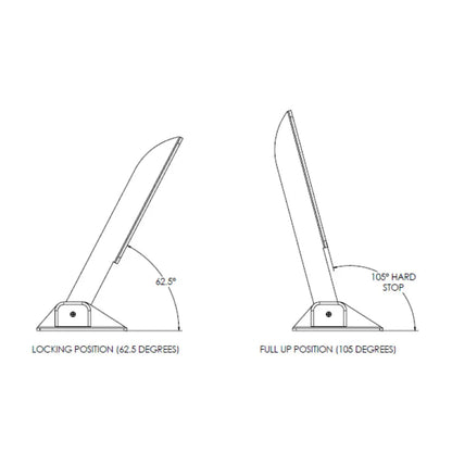 TACO Command Ratchet Hinge 18 1/2’’ 316 Stainless Steel Polished w/Hard Stop [H25 0048] Hinges