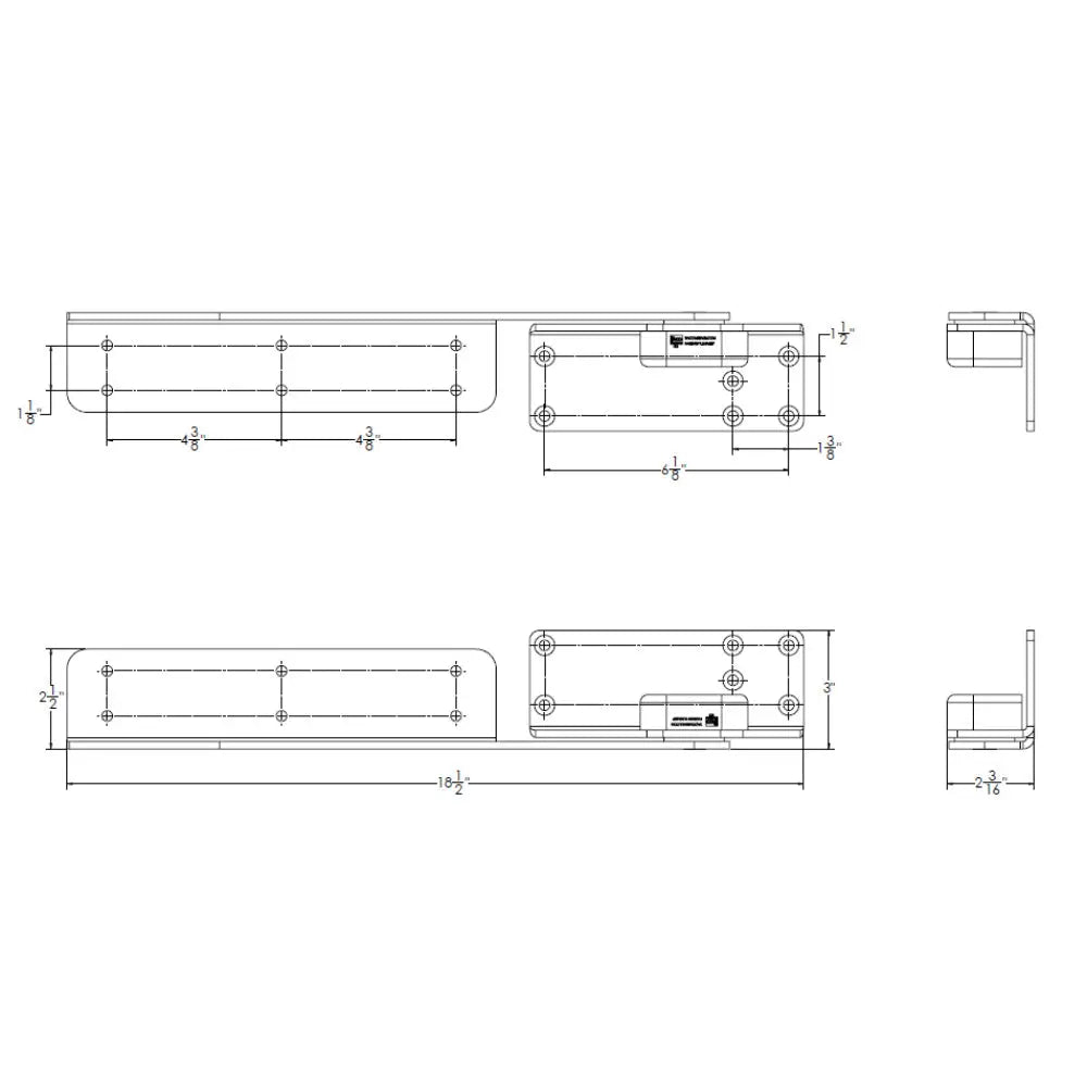 TACO Command Ratchet Hinge 18 1/2’’ 316 Stainless Steel Polished w/Hard Stop [H25 0048] Hinges
