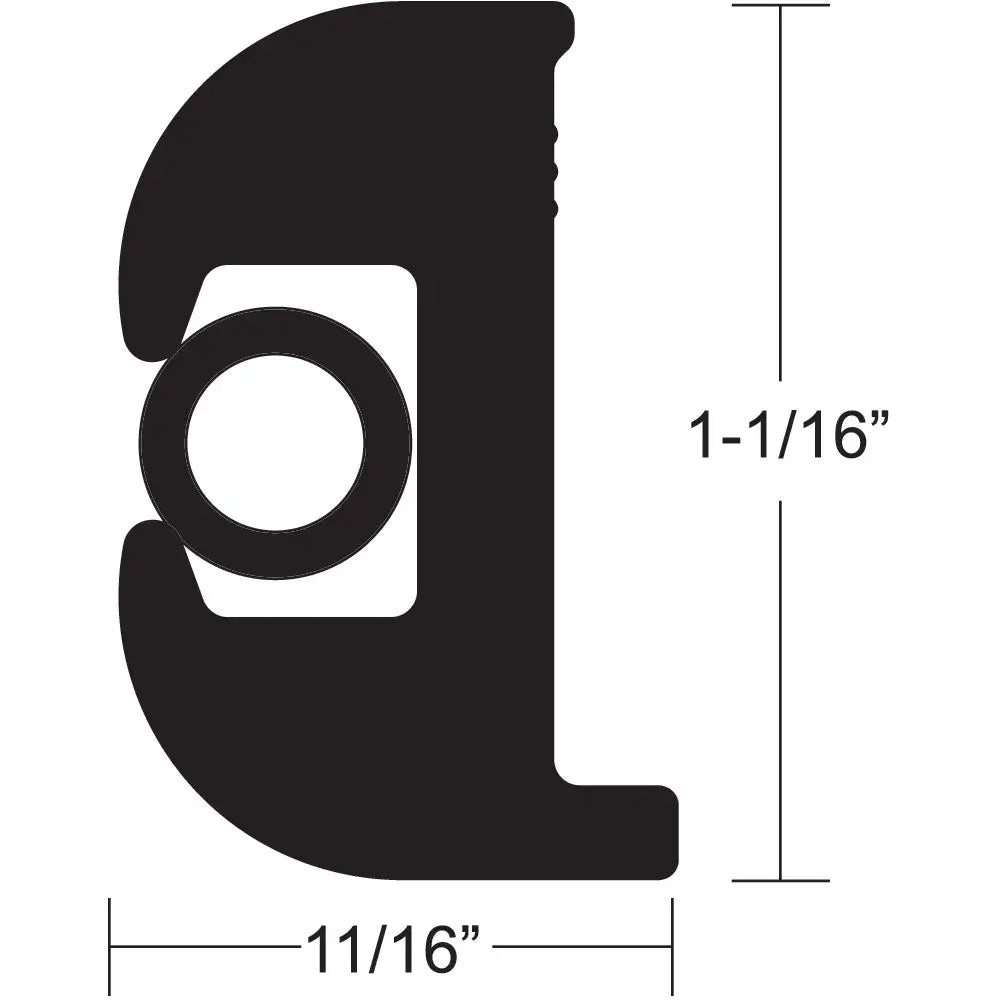 TACO Flex Vinyl Rub Rail Kit - Black w/Black Insert - 50’ - 1-1/16’’ [V11-0809BBK50-2] - Rub Rail