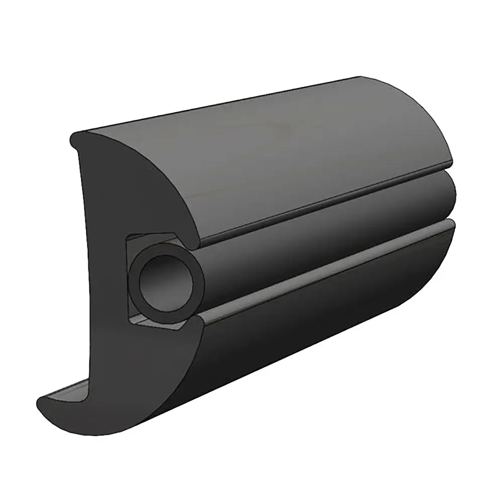 TACO Flexible Vinyl Black Rub Rail 1-1/16’’ x 1-7/8’’ 50L [V11-2423BKA50-1] - Rub Rail