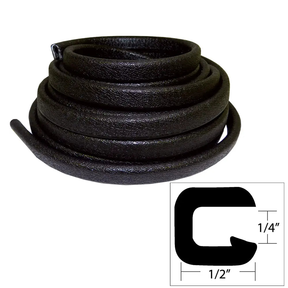 TACO Flexible Vinyl Trim - 1/4’’ Opening x 1/2’’W x 25’L - Black [V30-1008B25-1] - Accessories