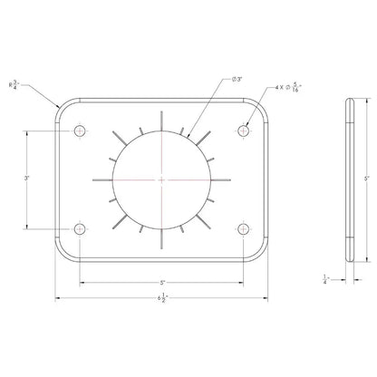 TACO Grand Slam 300 Universal Backing Plate f/GS-300 GS-390 - Pair [BP-0300BSY-1] - Outrigger Accessories