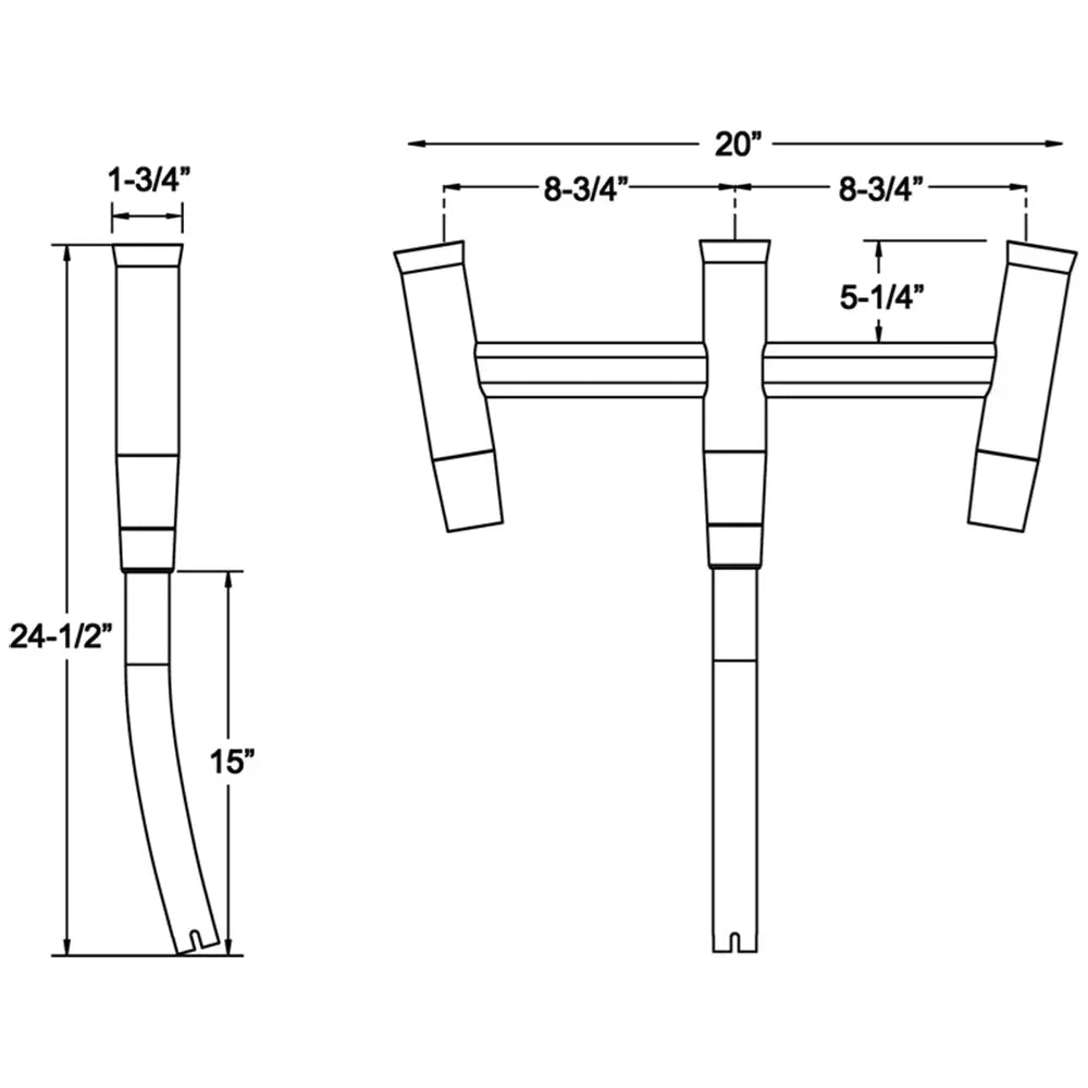 TACO Kite Fishing 3-Rod Cluster [F31-0770BSA-1] - Rod Holders