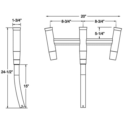 TACO Kite Fishing 3-Rod Cluster [F31-0770BSA-1] - Rod Holders