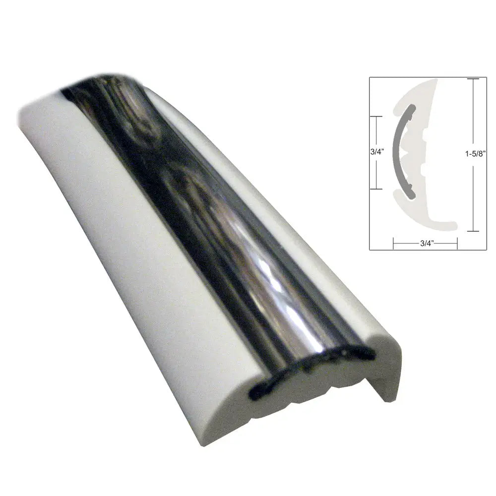 TACO Semi-Rigid Rub Rail Kit - White w/Flex Chrome Insert - 70’ [V11-9811WCM70-2] - Rub Rail
