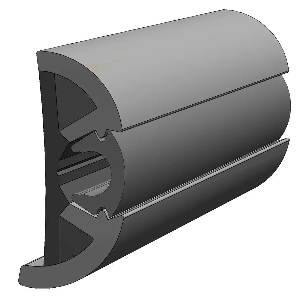 TACO SuproFlex Rub Rail Kit Gray w/Gray Insert - 2’’H x 1.2’’W x 80L [V11-9990GRD80-2] - Rub Rail