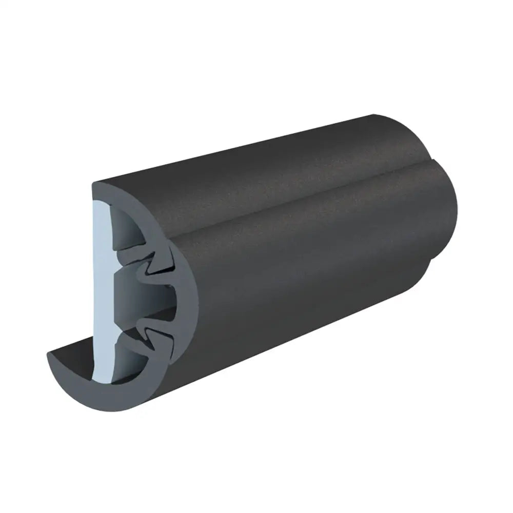 TACO SuproFlex Rub Rail Kit w/Flex Vinyl Overlay Insert - 1-5/8’’H x 7/8’’W x 60’L - Black w/Black Insert