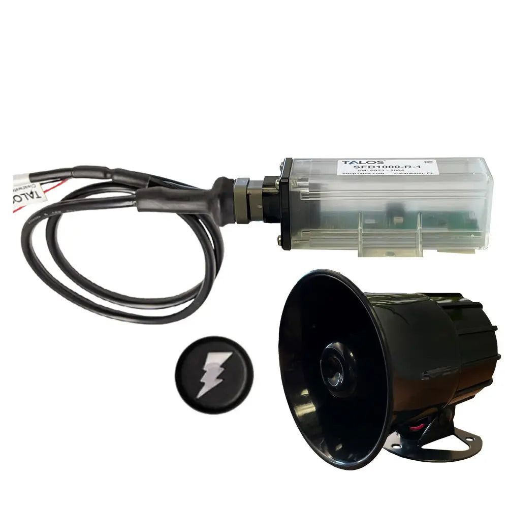 TALOS Remote Housing Lightning Detection System w/20’ Cable External Horn - Black Round Indicator 45’ Horn Cable