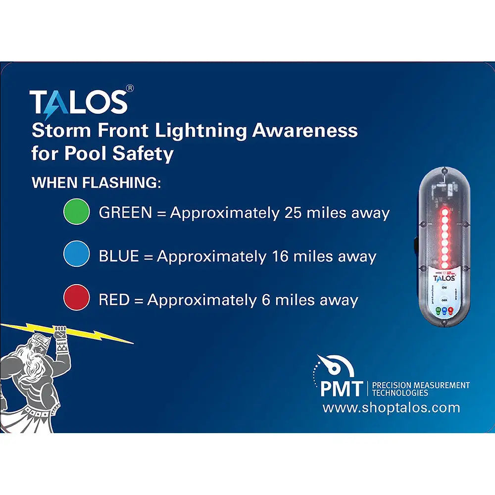 TALOS Wall Powered Standard Lightning Detector w/18’’x24’’ Safety Information Sign [SFD-1824P-MTB-WP] - Lightning