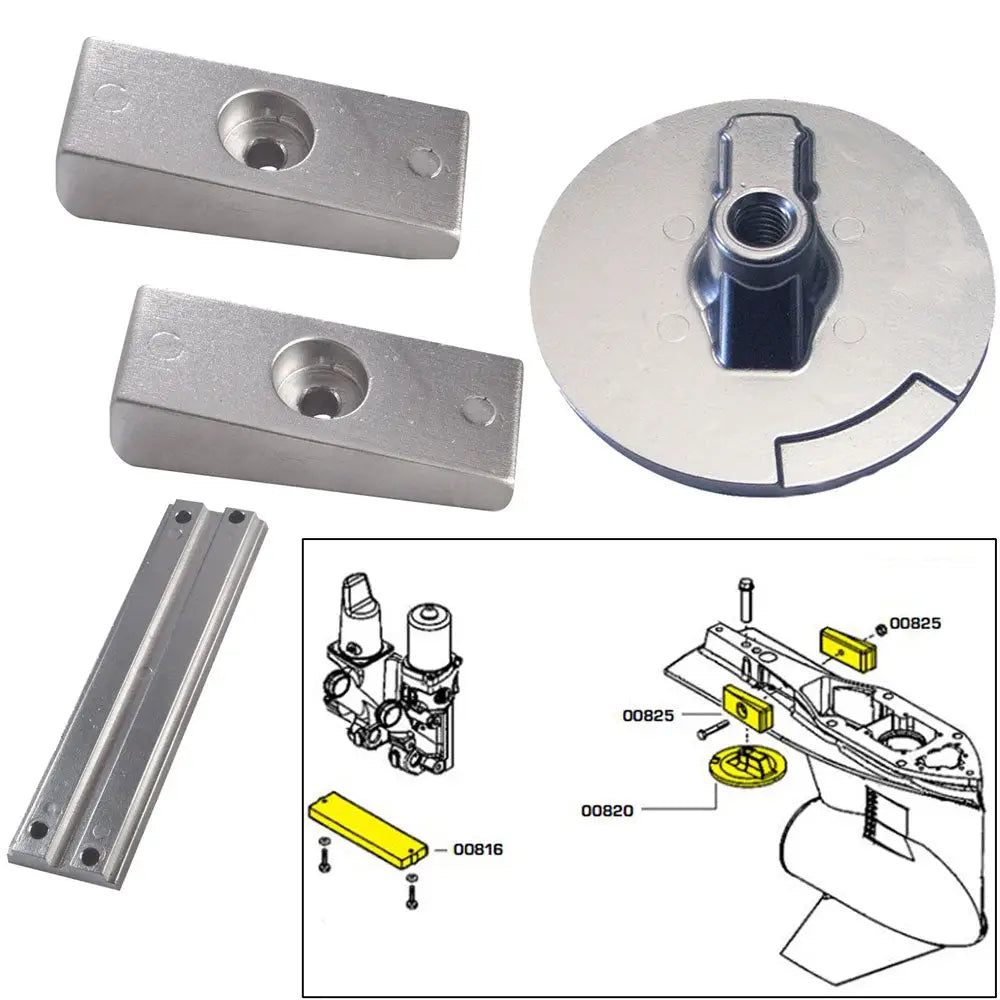 Tecnoseal Anode Kit w/Hardware - Mercury Verado 4 - Aluminum [20814AL] - Anodes