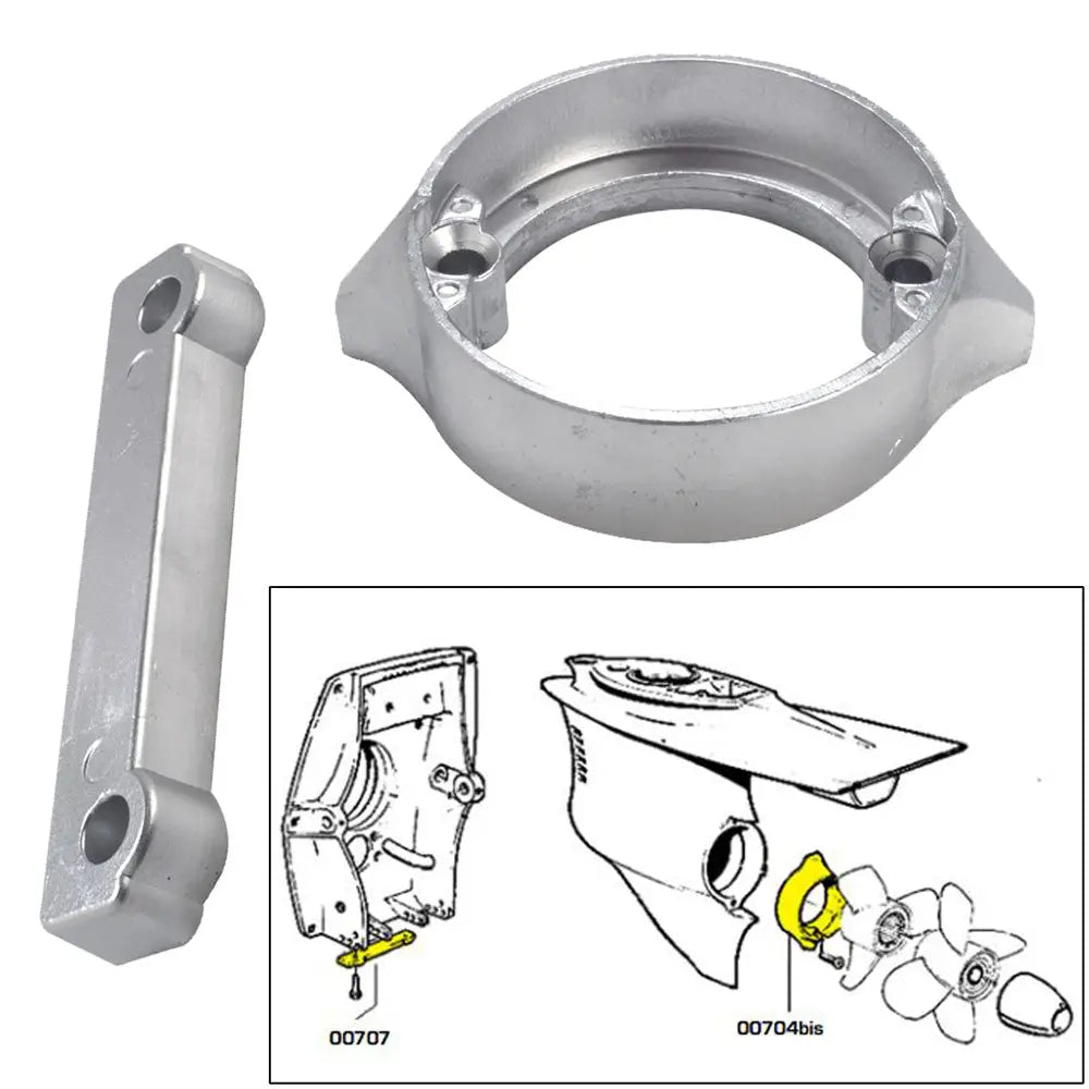 Tecnoseal Anode Kit w/Hardware - Volvo Duo-Prop 280 - Zinc [20702] - Anodes