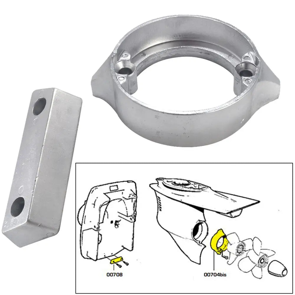 Tecnoseal Anode Kit w/Hardware - Volvo Duo-Prop 290 - Zinc [20706] - Anodes