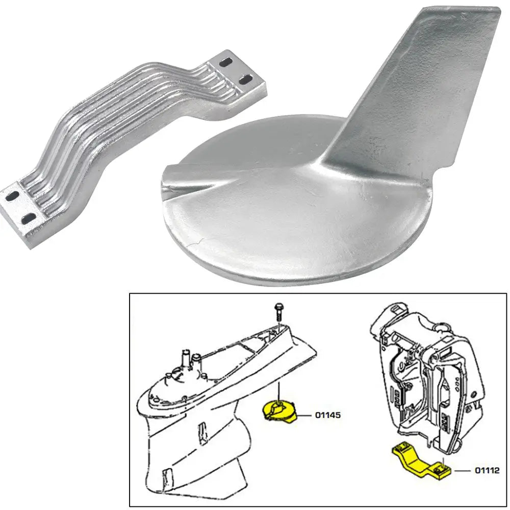 Tecnoseal Anode Kit w/Hardware - Yamaha 200-300HP Hi-Performance - Zinc [21106] - Anodes