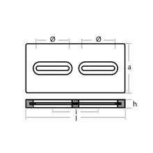 Tecnoseal Rectangular Zinc Plate Anode w/Inserts - 12’’ x 6’’ x 1’’ [TEC-DIVERSD] - Anodes