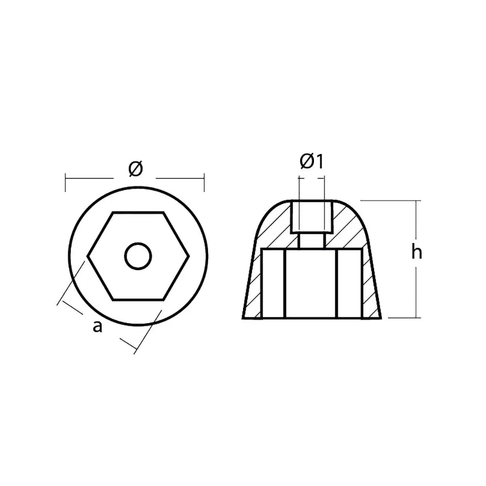 Tecnoseal Zinc Sidepower - Sleipner Propeller Nut Anode [01051] - Anodes