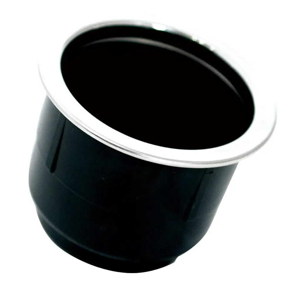Tigress Black Plastic Cup Holder Insert w/SS Ring On Top [PCHE-BP] - Rod Holder Accessories