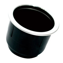 Tigress Black Plastic Cup Holder Insert w/SS Ring On Top [PCHE-BP] - Rod Holder Accessories