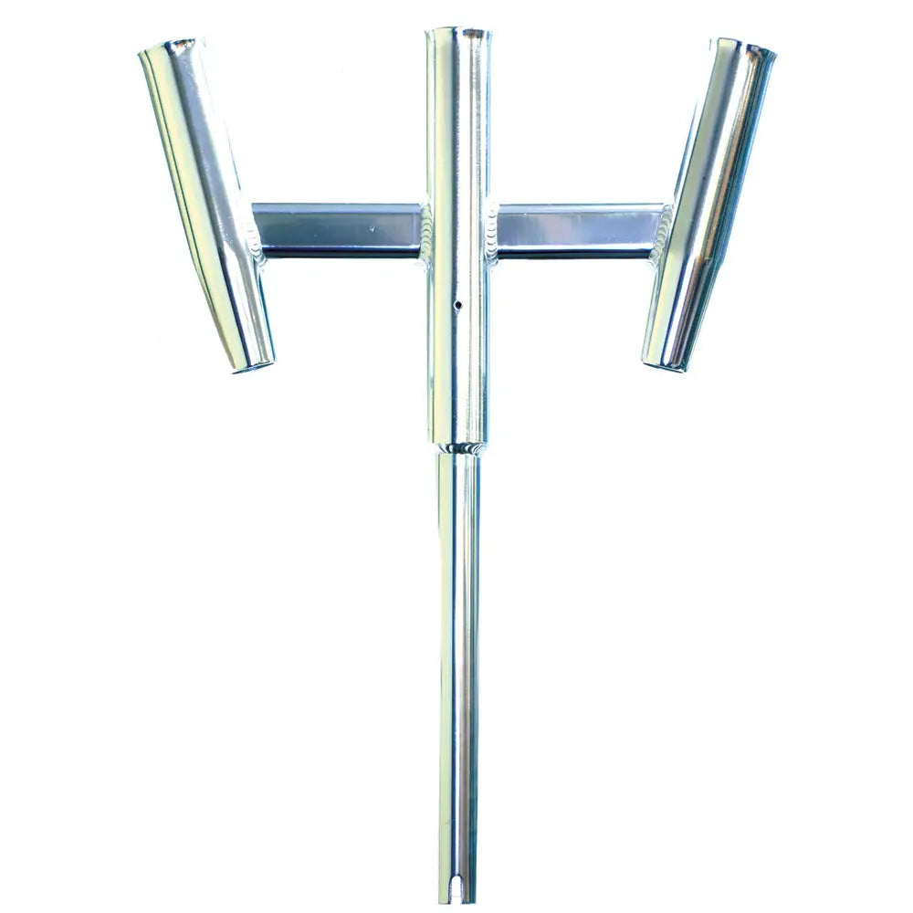 Tigress Triple Aluminum Kite Rod Holder - Straight Butt - Polished [88159] - Rod Holders