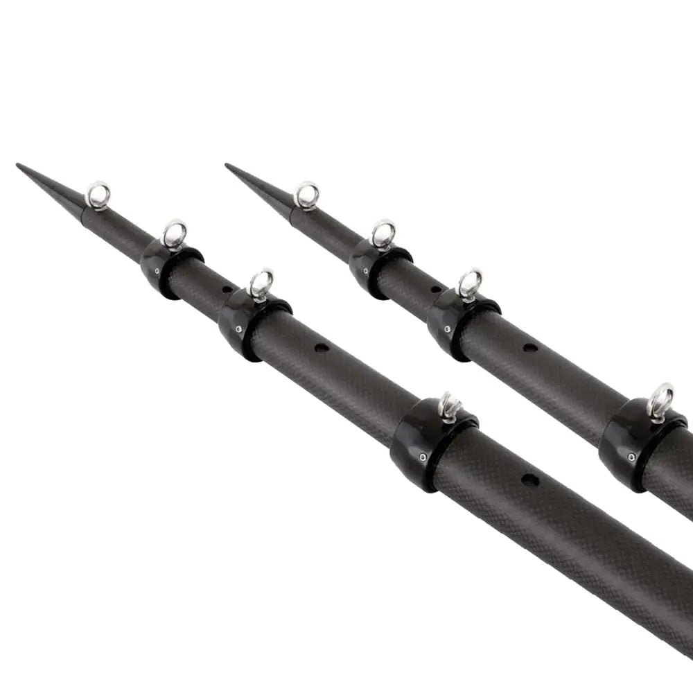 Tigress XD 3k Carbon Fiber Telescoping Outrigger Poles - 18 feet - Matte Black/ Black - Pair [88679] - Outriggers
