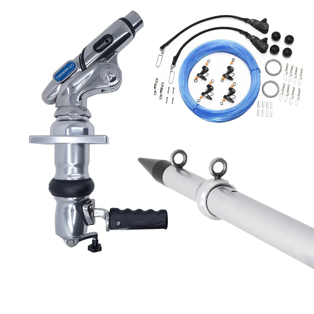 Tigress XD Crank Top Mount System - 18 - Silver Outriggers Pro Series Double Rigging Kit [88825-2] - Outriggers