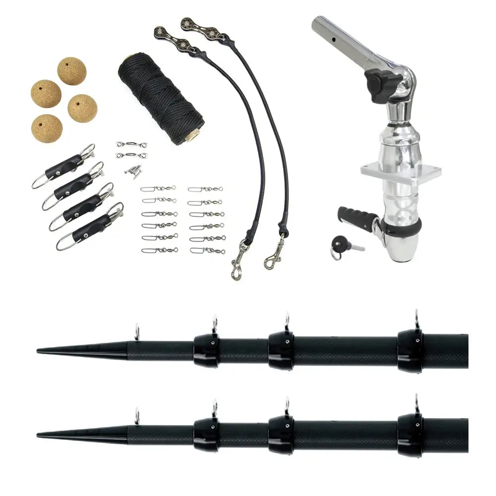 Tigress XD Top Mount System - 18 Carbon Fiber Black/Black Ultimate Rigging Kit [88679-00] - Outriggers