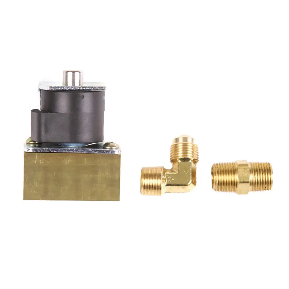 Trident Marine 12VDC Low-Pressure Brass Solenoid Shut-Off Valve 3/8’’ Female Ports 2 Brass Connection Fittings