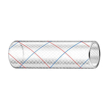 Trident Marine 5/8’’ x 50’ Clear Reinforced PVC Hose Tubing Red Blue Tracer [162-0586] - Hose