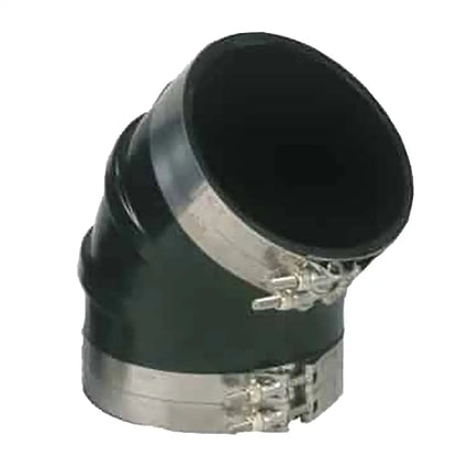 Trident Marine 6’’ ID 45-Degree EPDM Black Rubber Molded Wet Exhaust Elbow w/4 T-Bolt Clamps [TRL-645-S/S] - Exhaust
