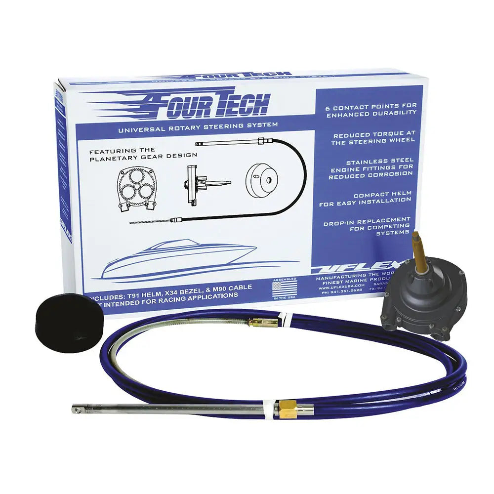 Uflex Fourtech 13’ Mach Rotary Steering System w/Helm Bezel & Cable [FOURTECH13] - Steering Systems