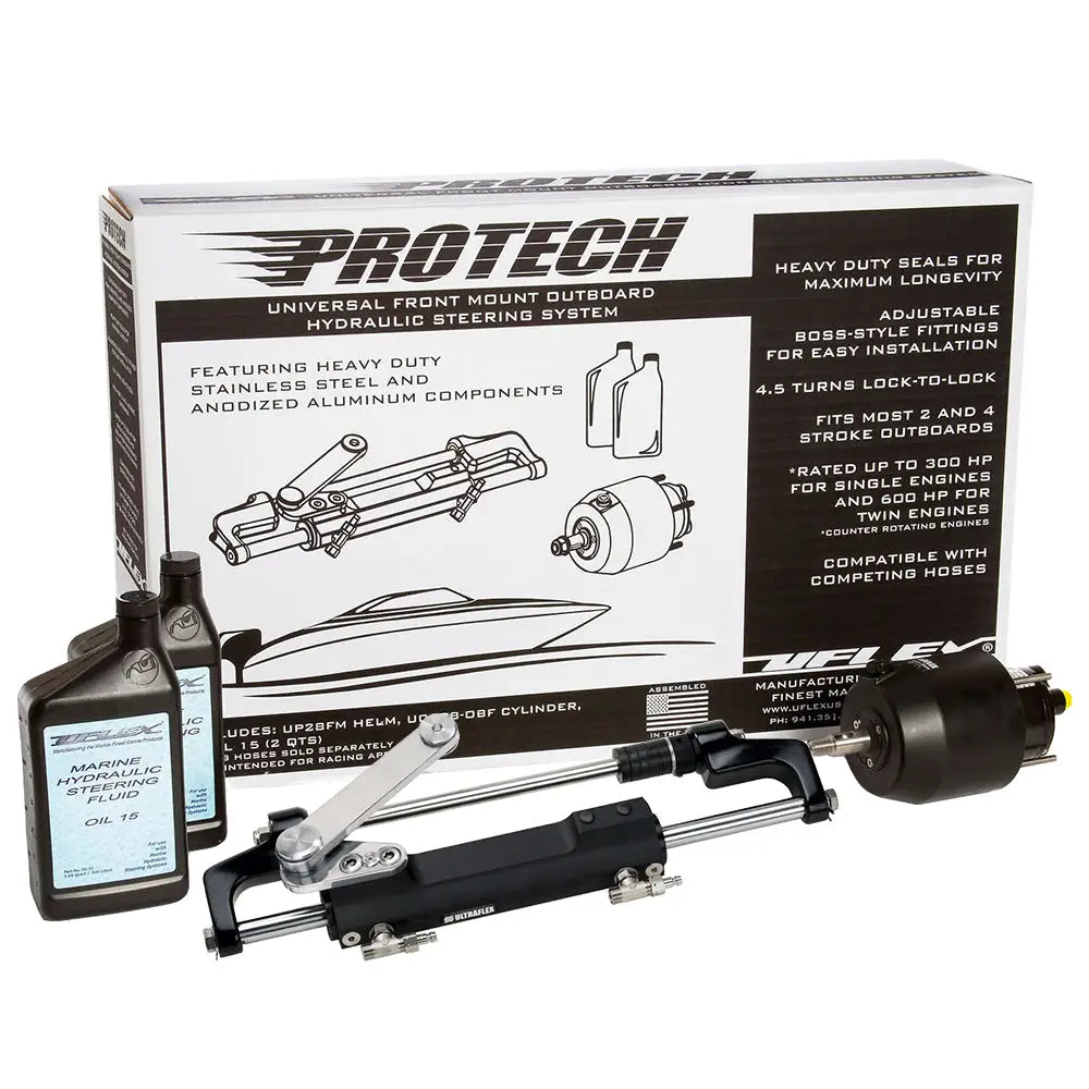 Uflex PROTECH 1.1 Front Mount OB Hydraulic System - Includes UP28 FM Helm Oil UC128-TS/1 Cylinder - No Hoses [PROTECH