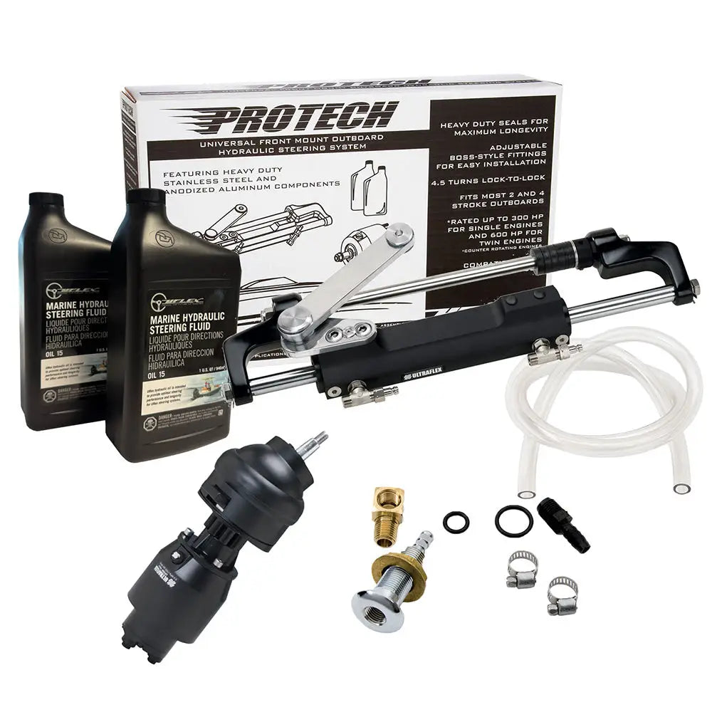 Uflex PROTECH 2.1 Front Mount Tilt OB Hydraulic System - Includes UP28T Helm Pump Oil UC128TS-2 Cylinder X52 Tilt