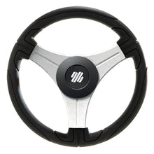 Uflex Ustica 13’’ Steering Wheel - Black - Polyurethane w/Silver Spokes X62 Hub [USTICA-B/S] - Steering Wheels
