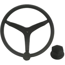 Uflex - V46 - 13.5’’ Stainless Steel Steering Wheel w/Speed Knob Chrome Nut - Black [V46B KIT] - Steering Wheels