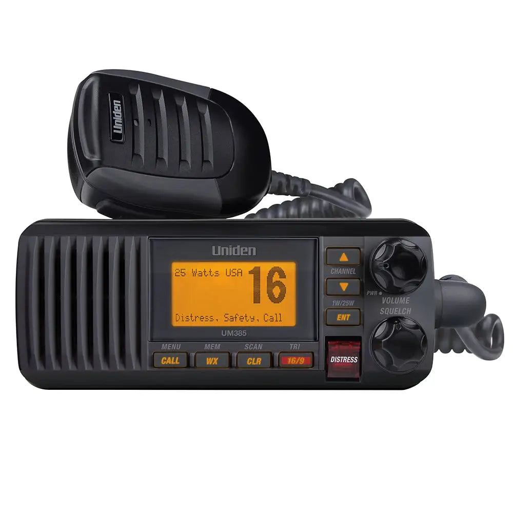 Uniden UM385 Fixed Mount VHF Radio - Black [UM385BK] - VHF - Fixed Mount