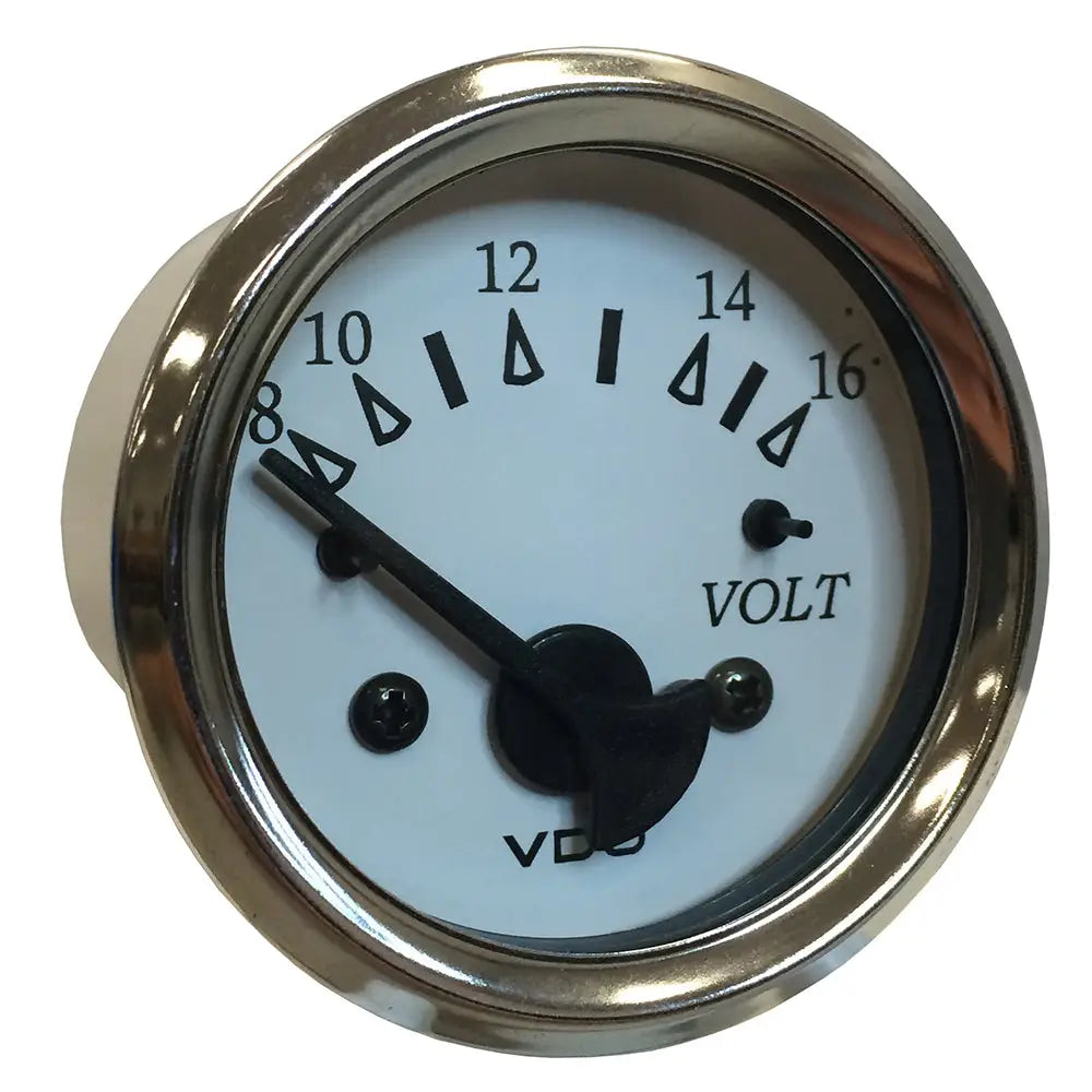 VDO Cockpit Marine 52MM (2-1/16’’) Voltmeter - White Dial/Chrome Bezel [332-15282] - Gauges