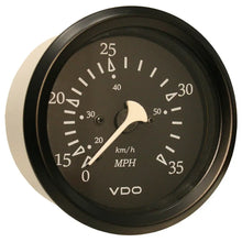 VDO Cockpit Marine 85mm (3-3/8’’) 35 MPH Pitot Speedometer - Black Dial/Bezel [260-11796] - Gauges