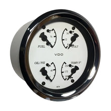 VDO Cockpit Marine 85mm (3-3/8’’) 4 in 1 Gauge - White Dial/Bezel [110-15800] - Gauges