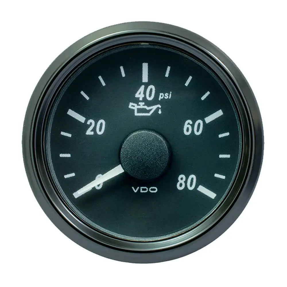 VDO SingleViu 52mm (2-1/16’’) Oil Pressure Gauge - 80 PSI - 0-180 Ohm [A2C3833190030] - Gauges